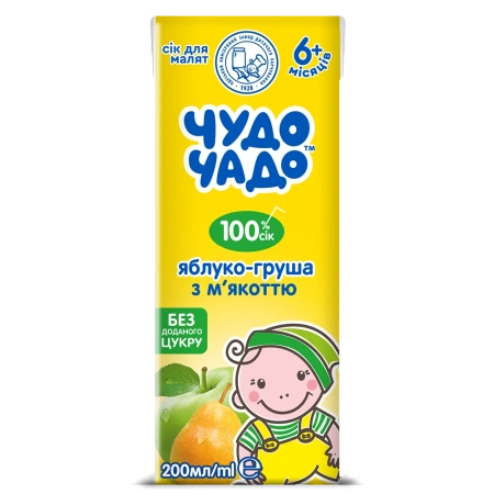 ЧУДО-ЧАДО Сок яблоко- груша с мякотью 200мл